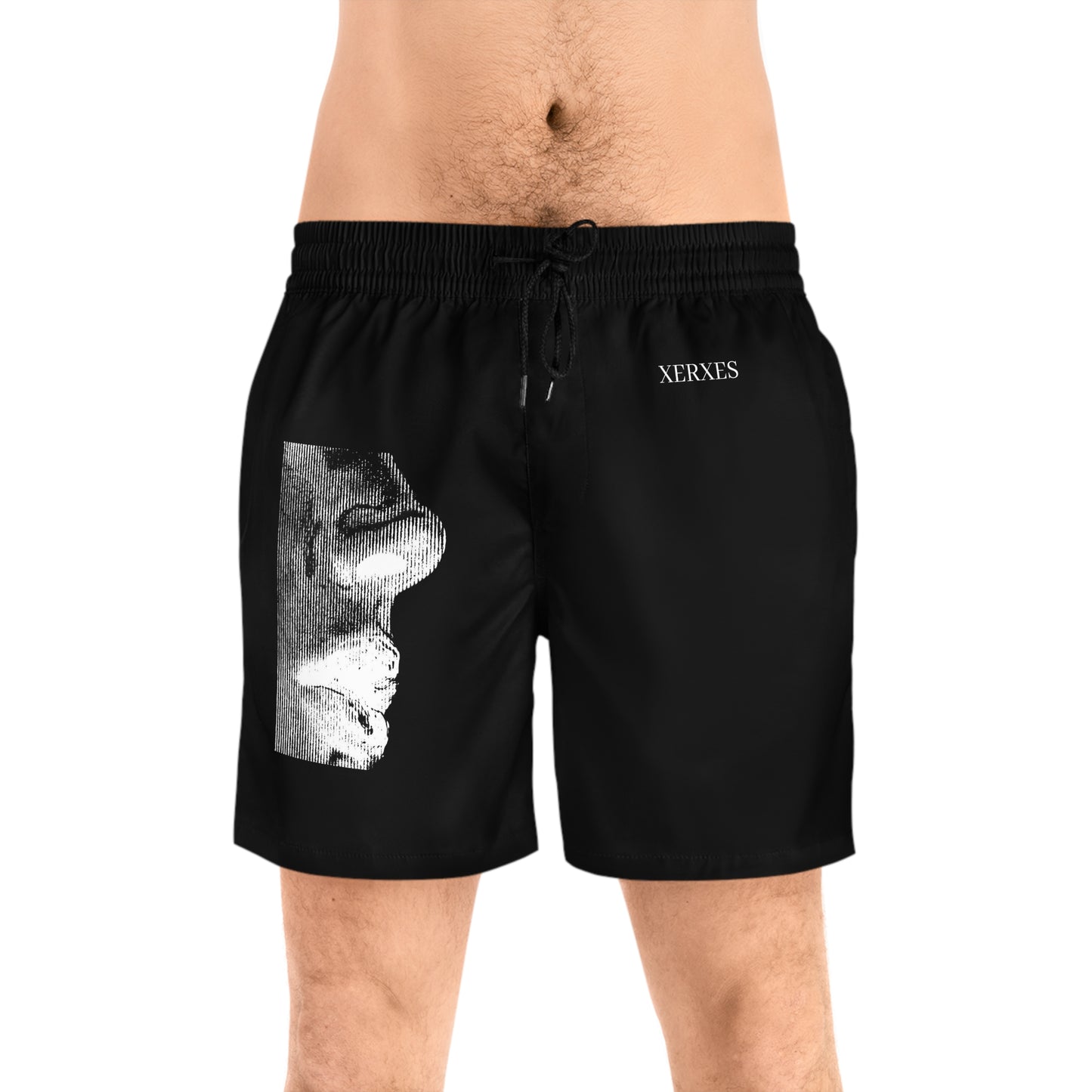 Black Half Face Men's Swimsuit