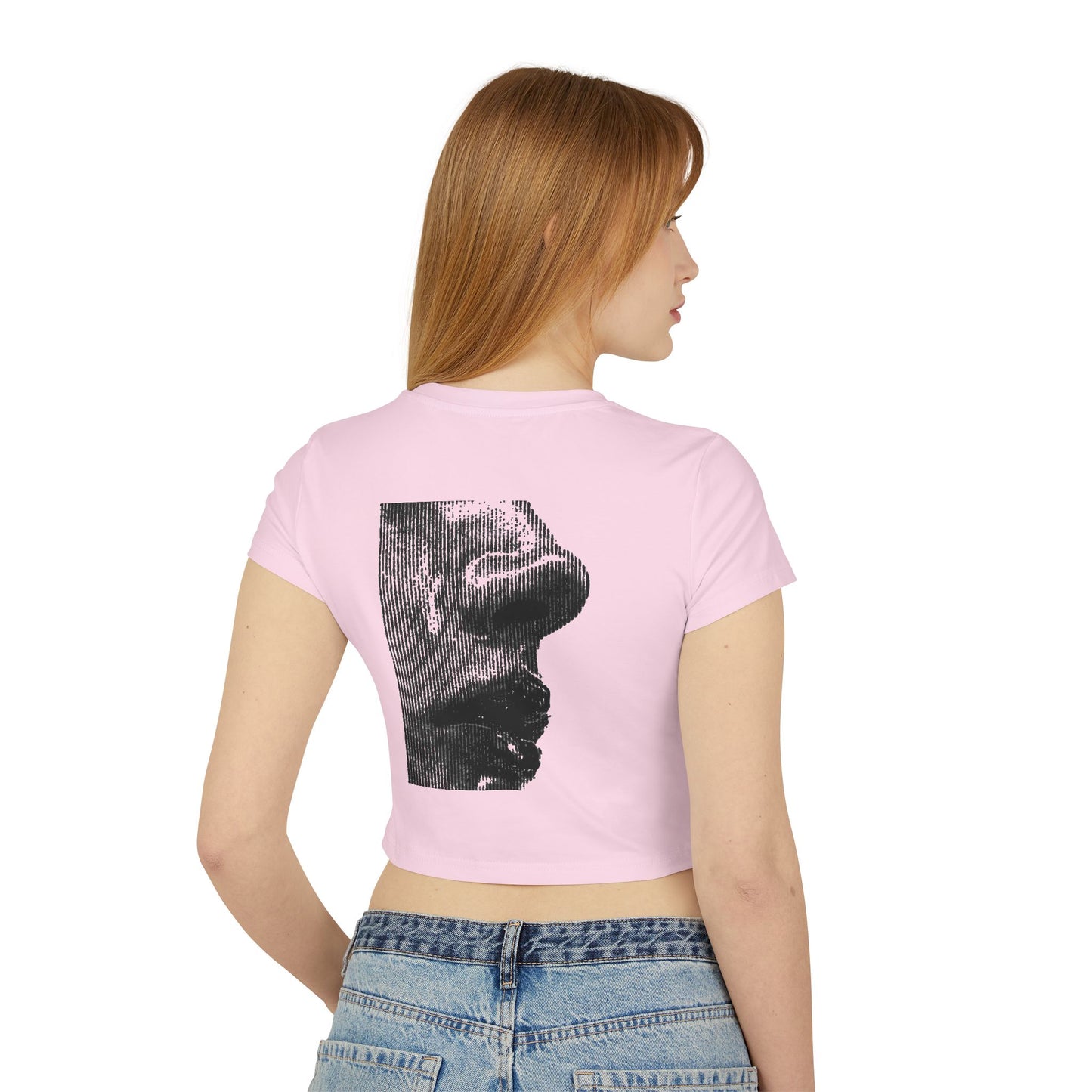Half Face Graphic Baby Tee