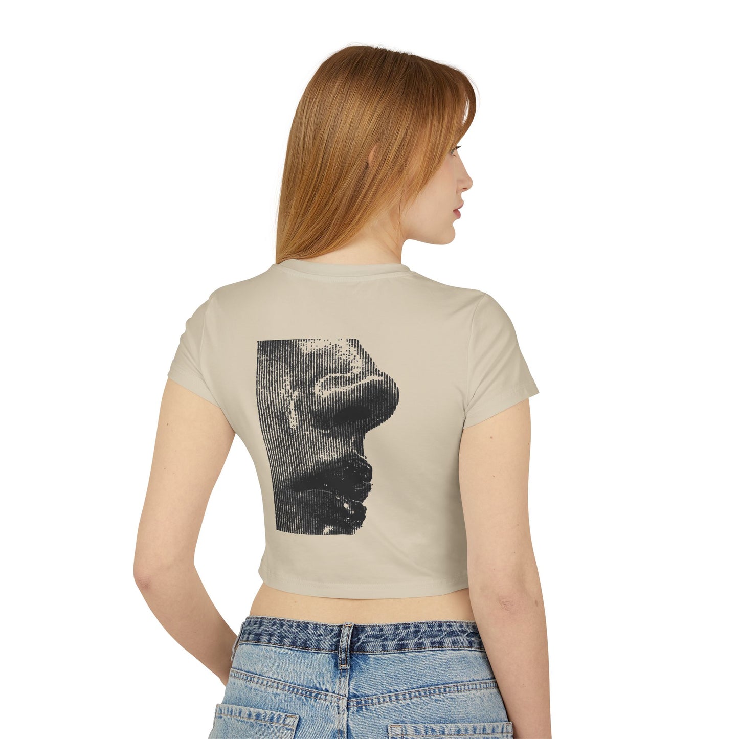 Half Face Graphic Baby Tee