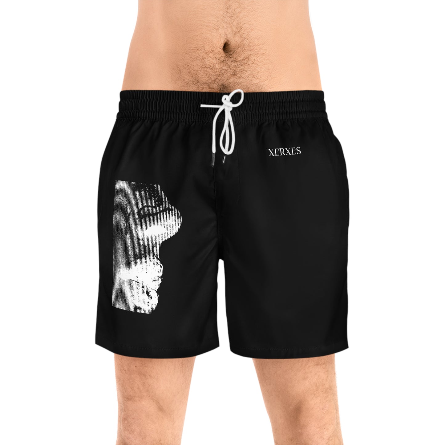 Black Half Face Men's Swimsuit